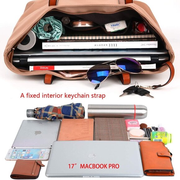 Women's Nylon Tote Bags Large Capacity Shoulder Bags Work Handbags Purses - Picture 6 of 7